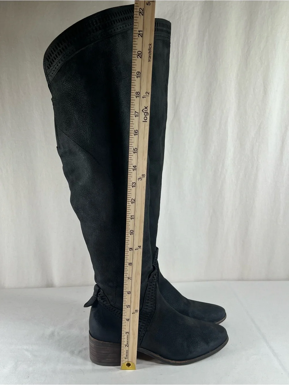 Vince Camuto Black Over-the-Knee Suede-Look Boots